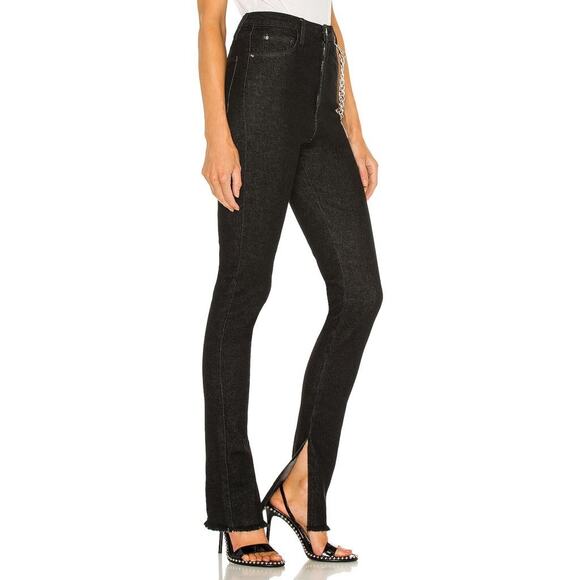 WeWoreWhat High-Waisted Slit Hem Skinny Jeans size 25 Washed Black - Picture 3 of 16